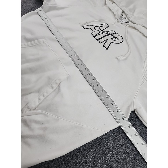Nike Air Hoodie Mens L White Embroidered Logo Swoosh Mesh Embroidered Jordan - Picture 7 of 9